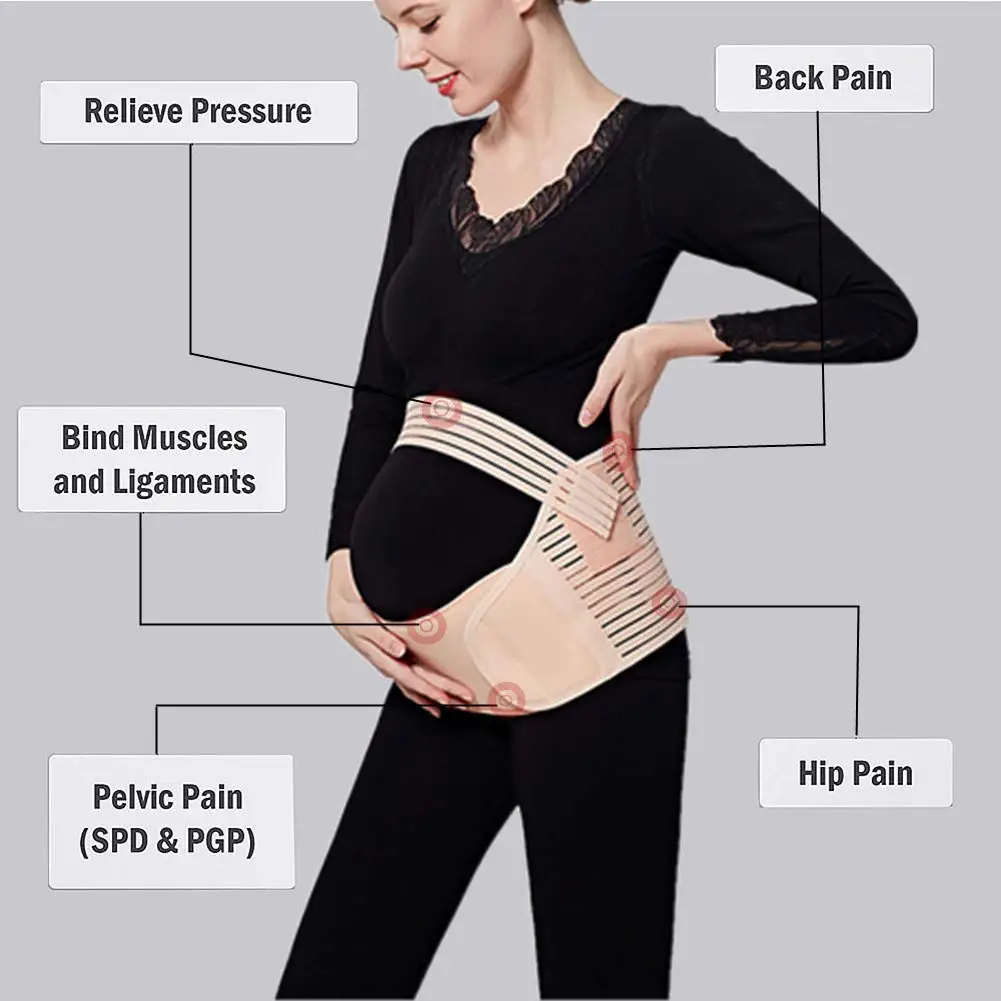 Pregnant Women Belts 3-In-1 Maternity Belly Belt Adjustable Fetal Protector Abdominal Support Trap Pregnancy Accessories