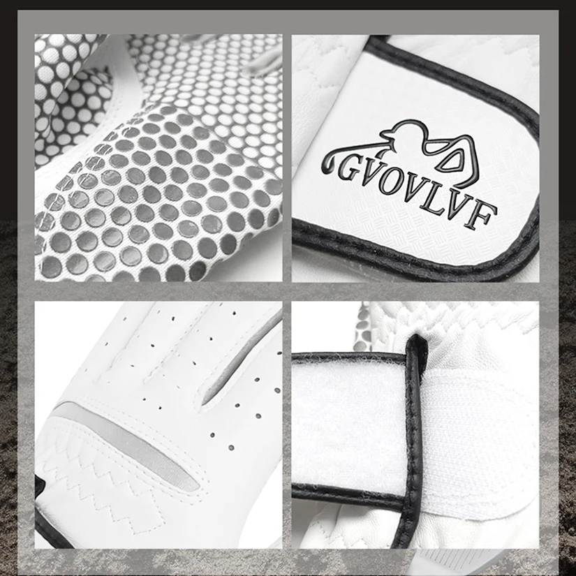 GVOVLVF Golf Gloves Genuine Sheepskin Leather Men Non-slip Soft Fabric Breathable Comfortable Fitting For Golfers 5