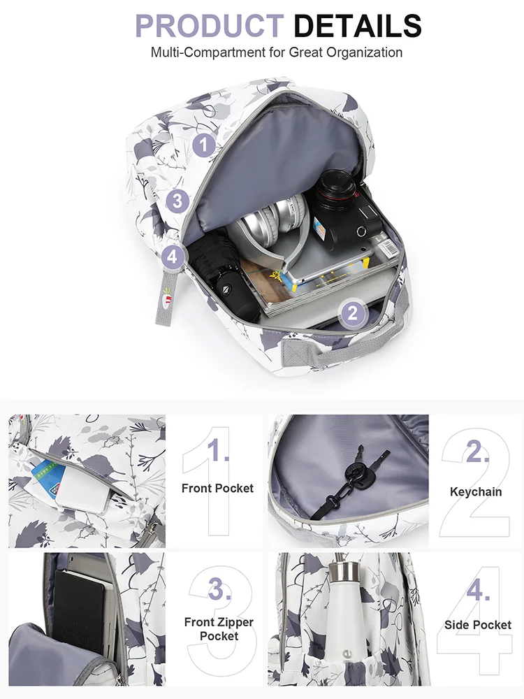 Portable School Laptop Backpacks For Women, Fallen Leaves Graphic School Bag College Backpack Anti Theft Travel Daypack Bookbags