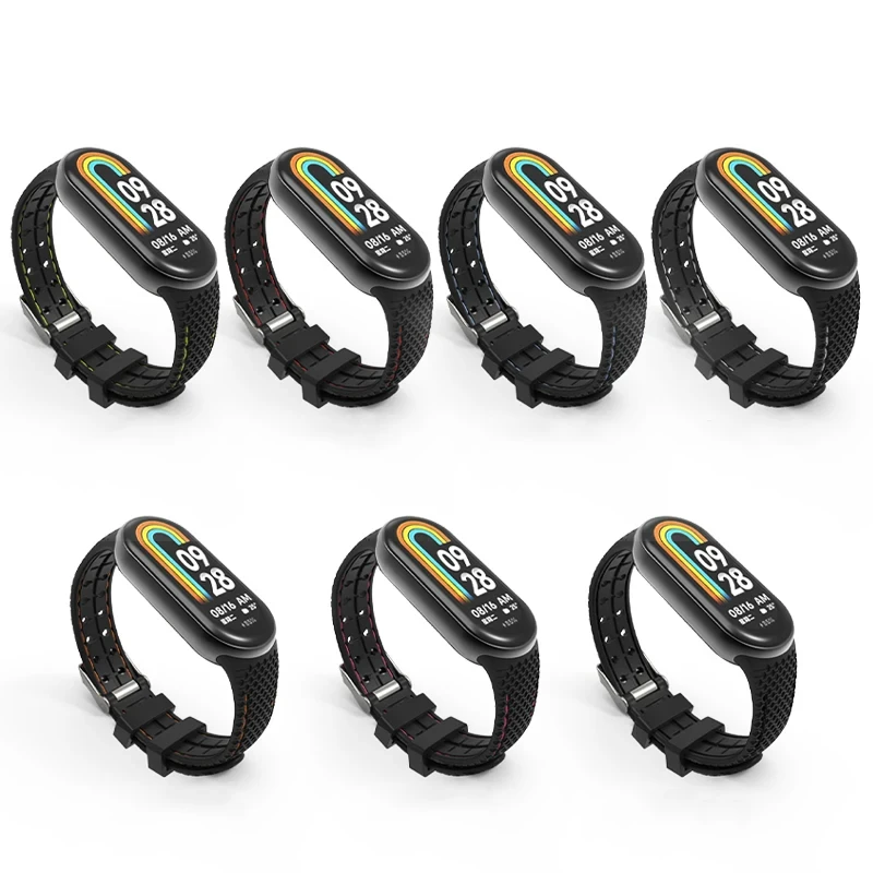 รูปสินค้า สายรัดซิลิโคนสําหรับ Mi Band 8 9 สร้อยข้อมือยางเปลี่ยนสายนาฬิกาข้อมือ Smartwatch สร้อยข้อมือ Correa สําหรับ Xiao mi mi Band 8 สาย