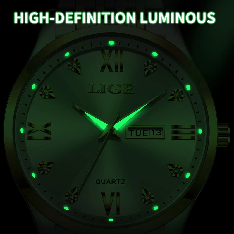 Elegant Women's Waterproof Diamond-Accented Bracelet Watch - Fashion Business Luminous Quartz Chronograph