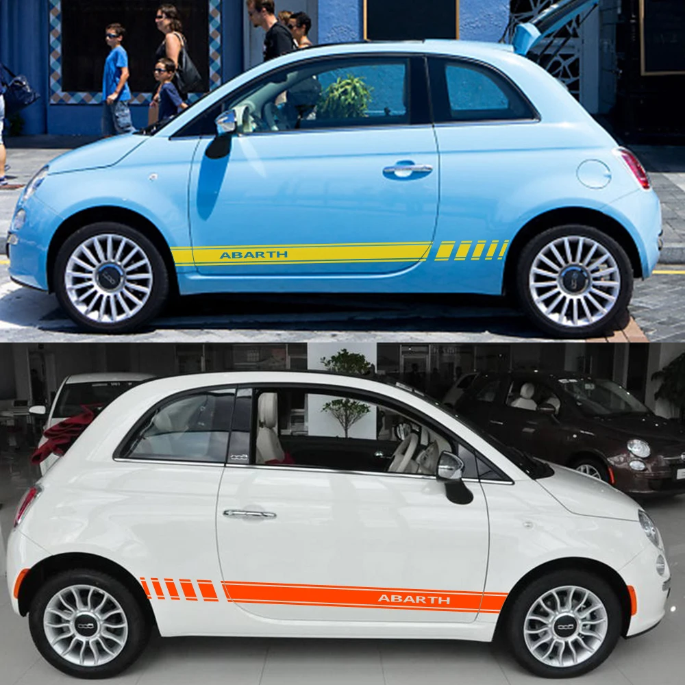 Stickers Stickers side bands for Fiat 500 Sport stickers auto tuning strips