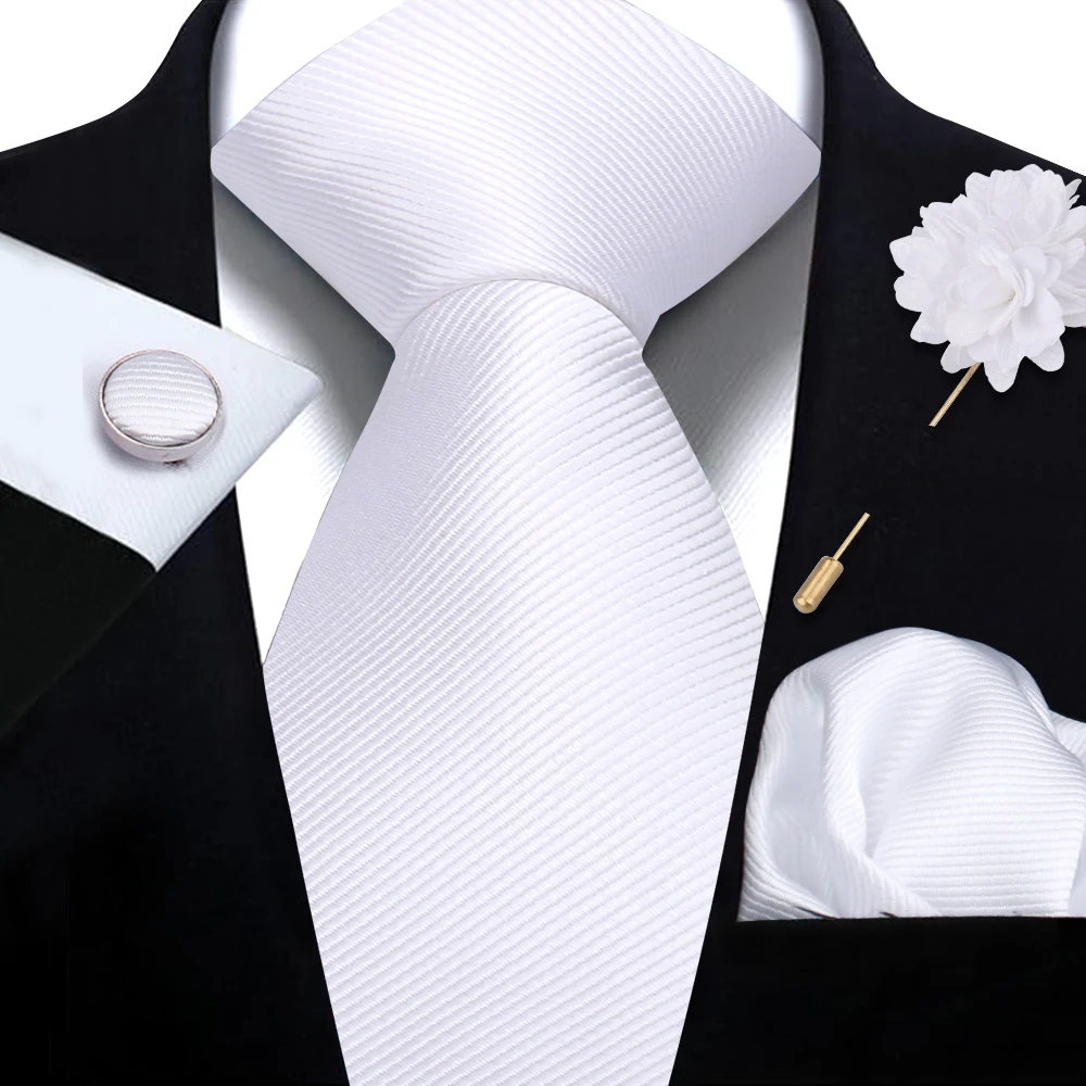 Silk Tie Set Wedding Ties 100% Silk Solid color Ties Set For Men Wedding Gift Neck Tie Set Accessories