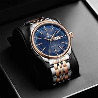 PENGAGAR Fashion Business Men's Watches Waterproof Luminous Date&Week Stainless Steel Men Watch Quartz Exquisite Male Wristwatch