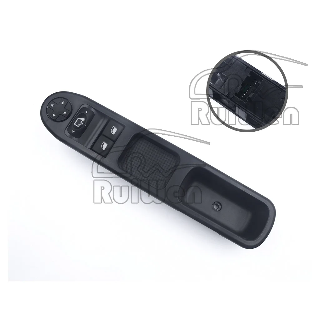 Bouton Lève-vitre Avant Gauche Pour Peugeot 207 - Noir - Référence 6554.QC