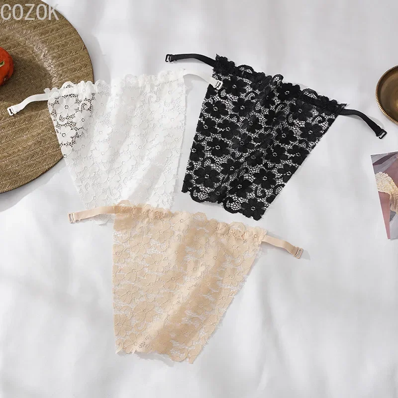 Women's Lace Collar Cover With T-Shirt Elastic Band Easy To Grip Bra Wrapped Inserts Chest Protection Tube Top women tube tops