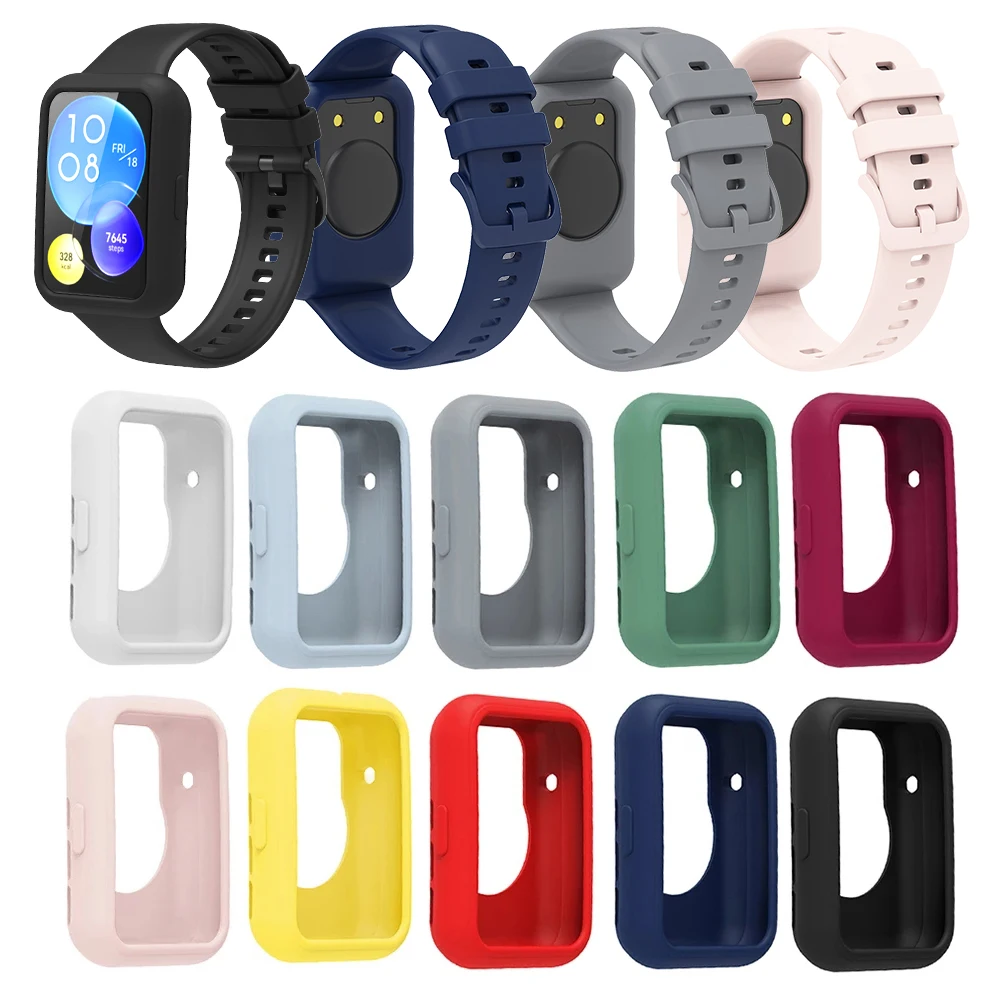 Enhanced Silicone Strap with Protective Case for Smartwatch Replacement Band