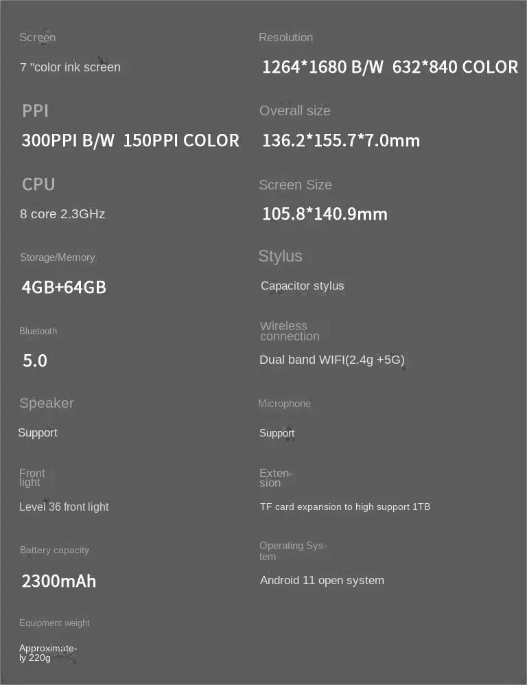 Bigme B751C 7 inch e-ink color screen kaleido3 e-reader e-book boox same style 4+64GB with case and pen 300ppi