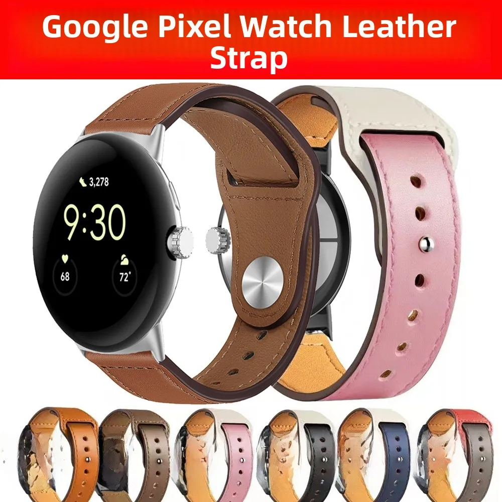 High Quali Genuine Leather Watch Band for  Pixel Watch 4/3/2/ Men's Sle ible with Both 4mm And 45mm Wrisa