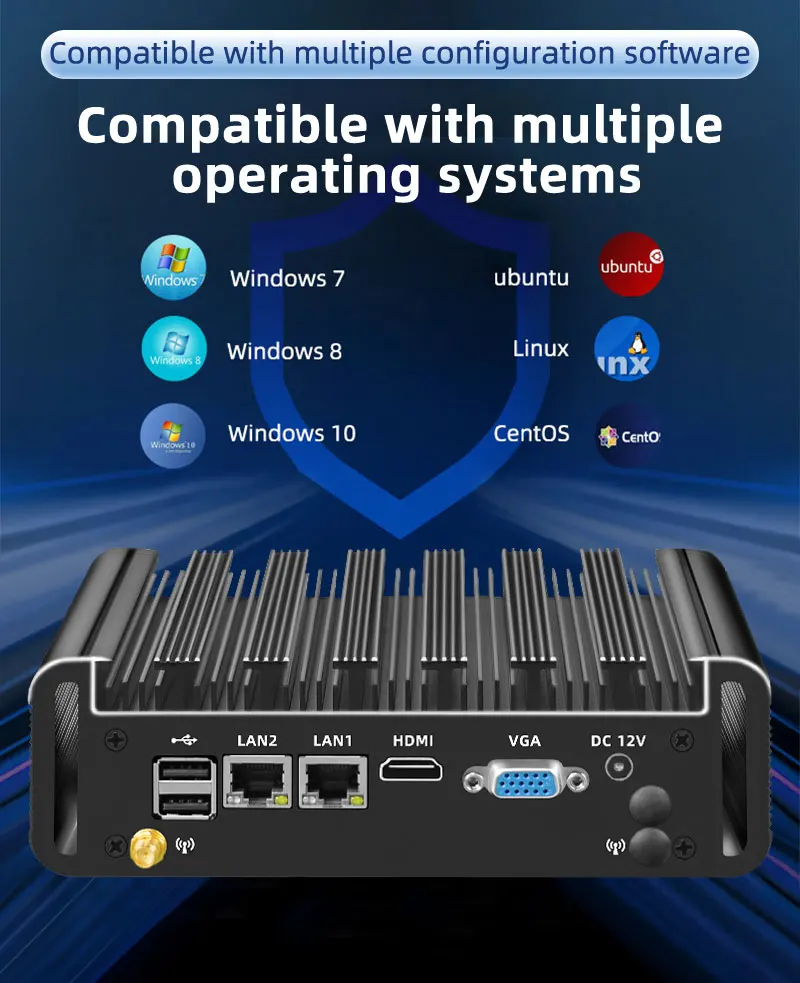 베스트셀러 토폰 X86 P5 팬리스 산업용 미니 PC 10세대 인텔 셀러론 J6412 DDR3 산업용 쿼드 코어 프록스모크 서버