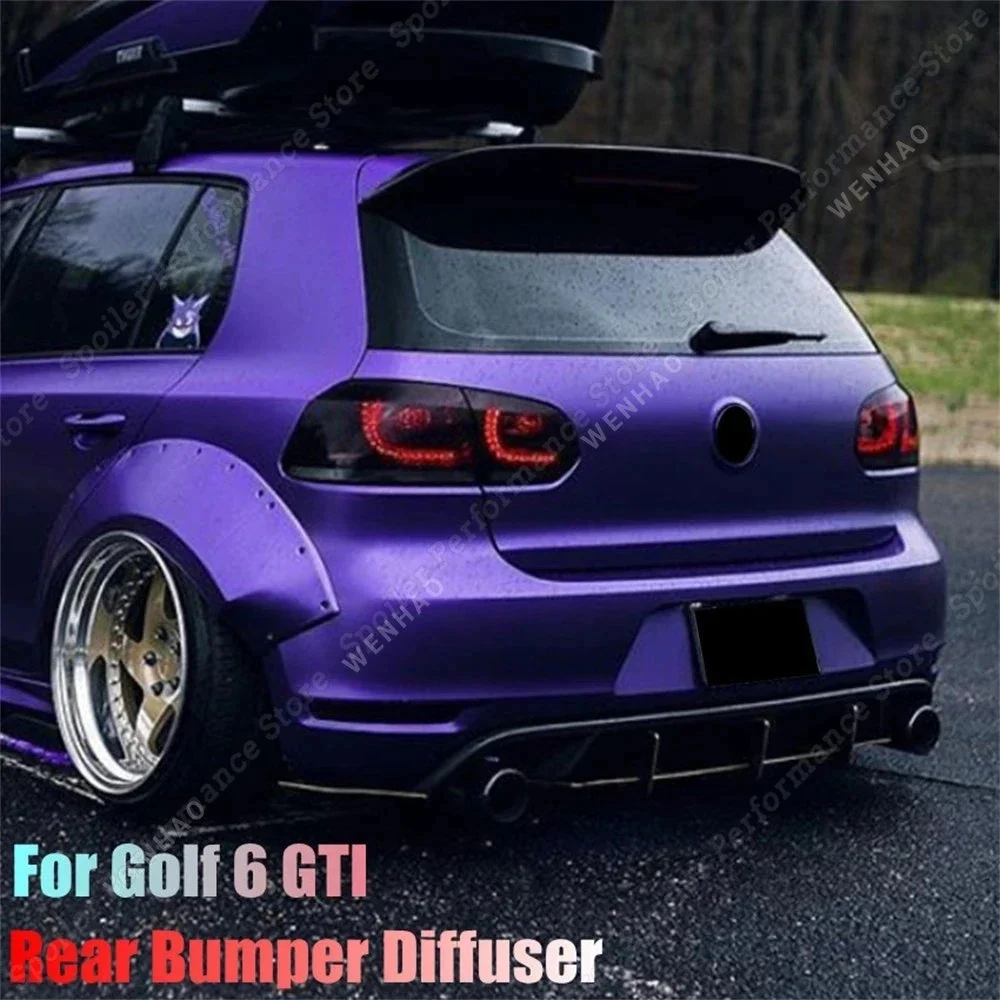 Car Rear Bumper Diffuser Flag Spoiler Splitter Accessories For Volkswagen VW Golf MK VI GTI 6 GTI Golf MK6 2.0 5K1