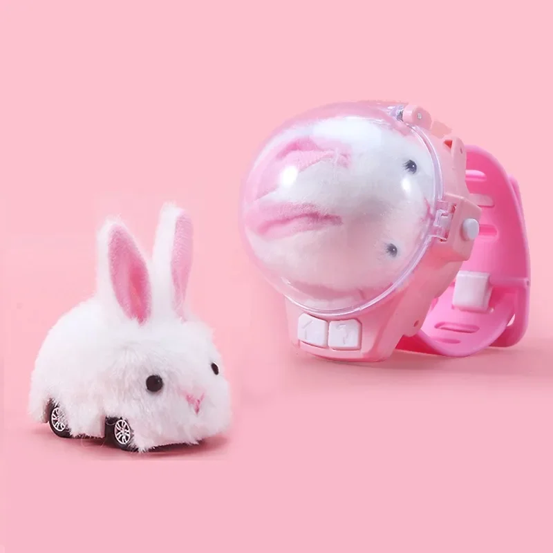 Children RC Car Mini Watch Toys With LED Lights 2.4GHz RC Car Toy Watch Rabbit Crab Racing Toys RC Car Girls Boys Birthday Gift 3