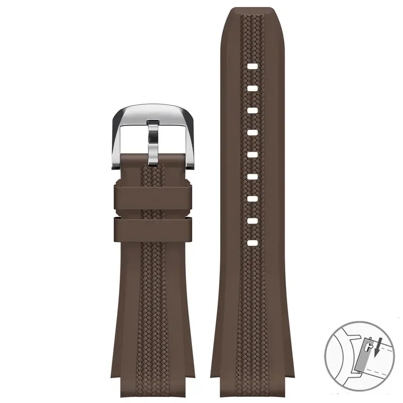 Enhanced Silicone Watch Strap: Curved End, 20mm Quick Release, Sport Waterproof Rubber Bracelet