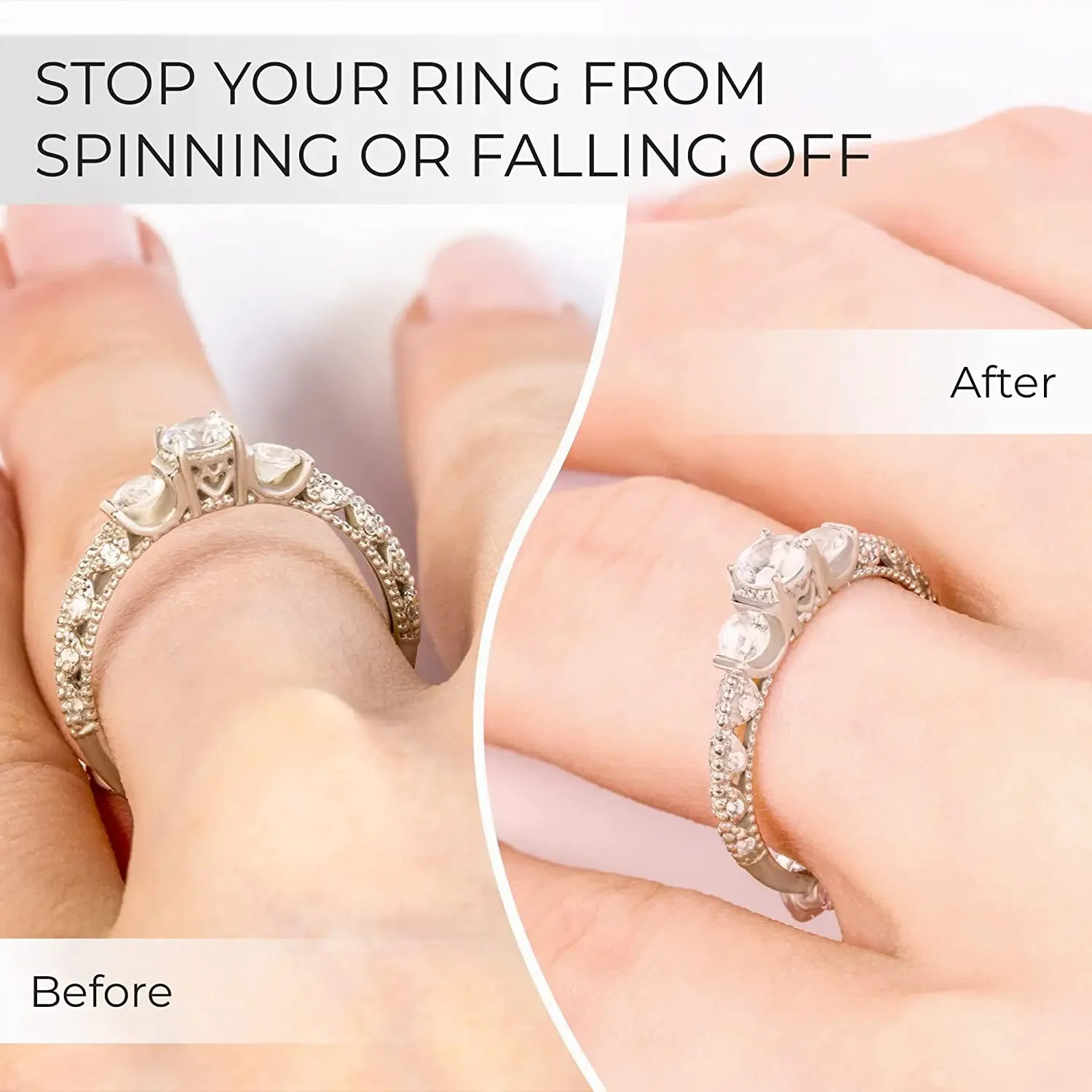 4pcs Invisible Spiral Based Ring Size Adjust Guard Clear Insert