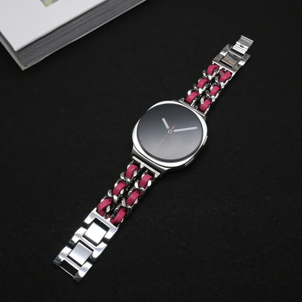 Luxury Stainless Steel and Leather Bracelet Wristband - Premium Metal Strap