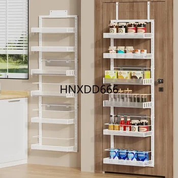 6-Tier Over The Door Pantry Organizer, 2 in 1 Large Door Spice Rack with Adjustable Metal Baskets, Heavy Duty Hanging