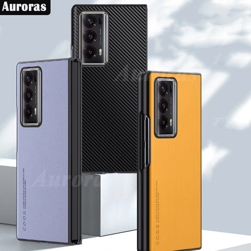 Auroras For Honor Magic V2 Custodia Classica In Pelle Tinta Unita Con Cornice In Silicone Per Honor Magic Vs 5G Cover Posteriore Antiurto
