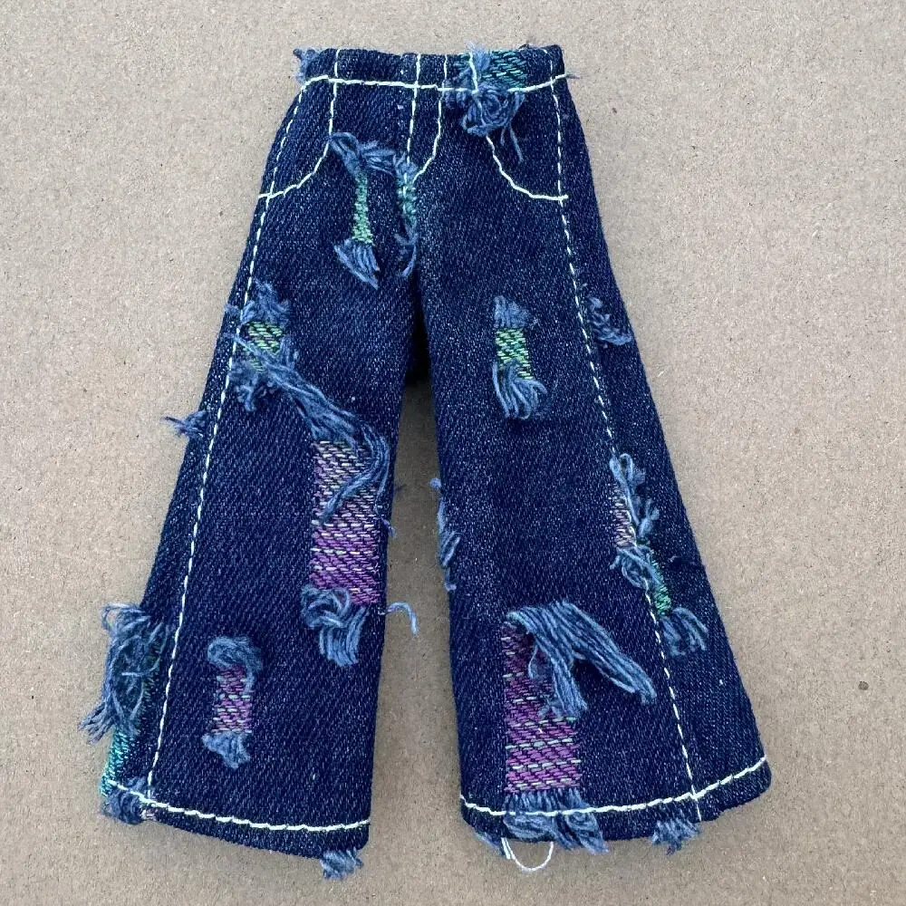Handmade Vintage Hip-Pop Doll Trousers - DIY Accessory