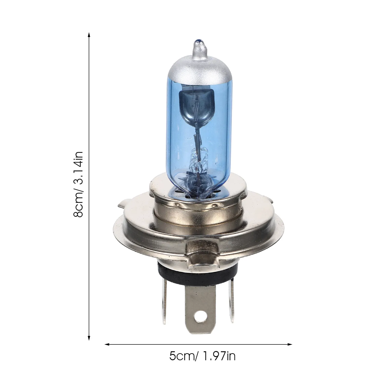2Pcs H4 100W 12V 자동차 할로겐 헤드 램프 전구 흰색 6000K P43t 자동 헤드 라이트 향상된 선명도 와이드 빔 도로 가시성