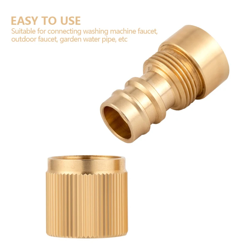 

15.5mm Faucet Connector Kitchen Universal Brass Quick Connector Washing Machine Hose Pipe Connector for Garden Bathroom