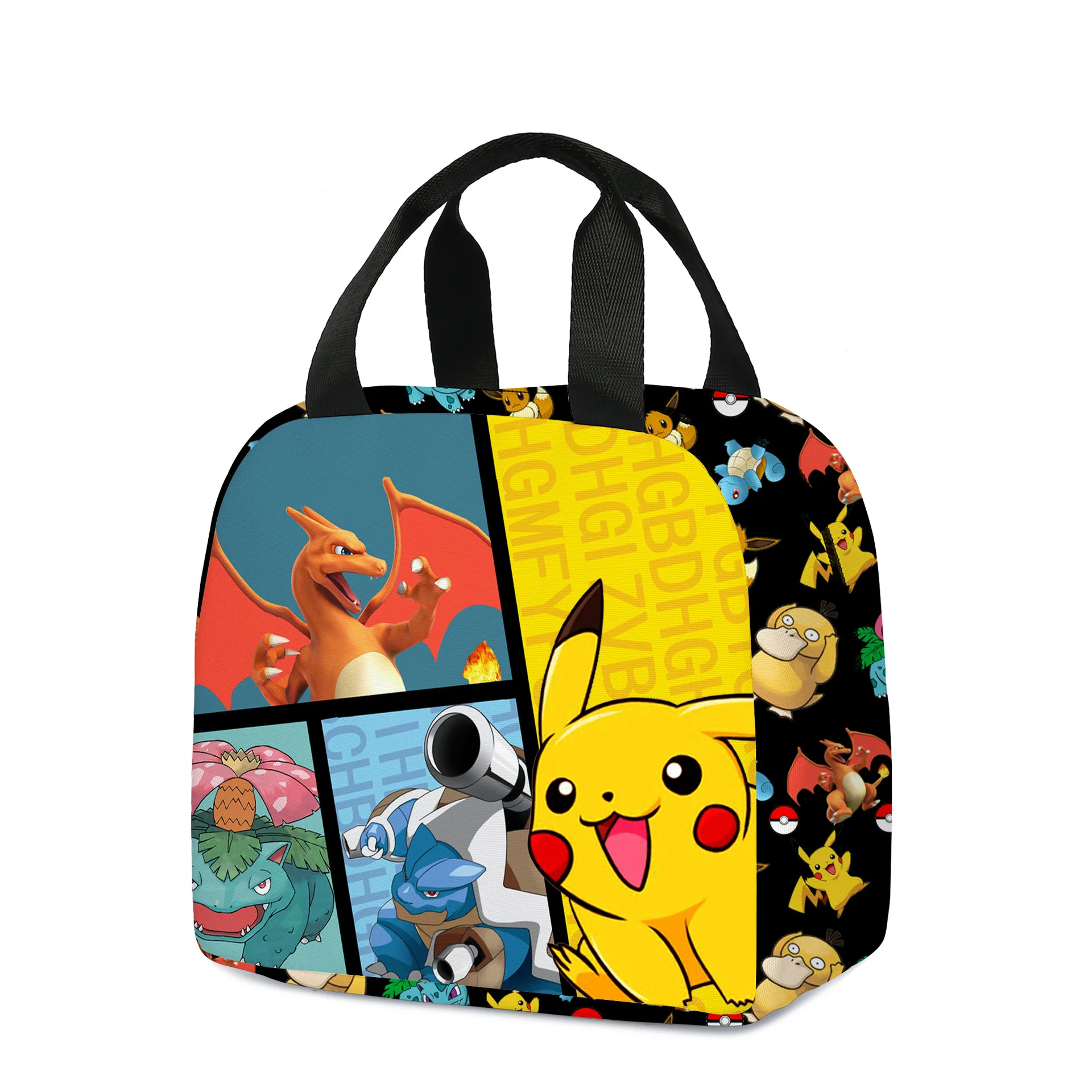 Pokemon Pikachu Lunch Bag Tote 21 Character Die-cut Skater Japanese Import  USA