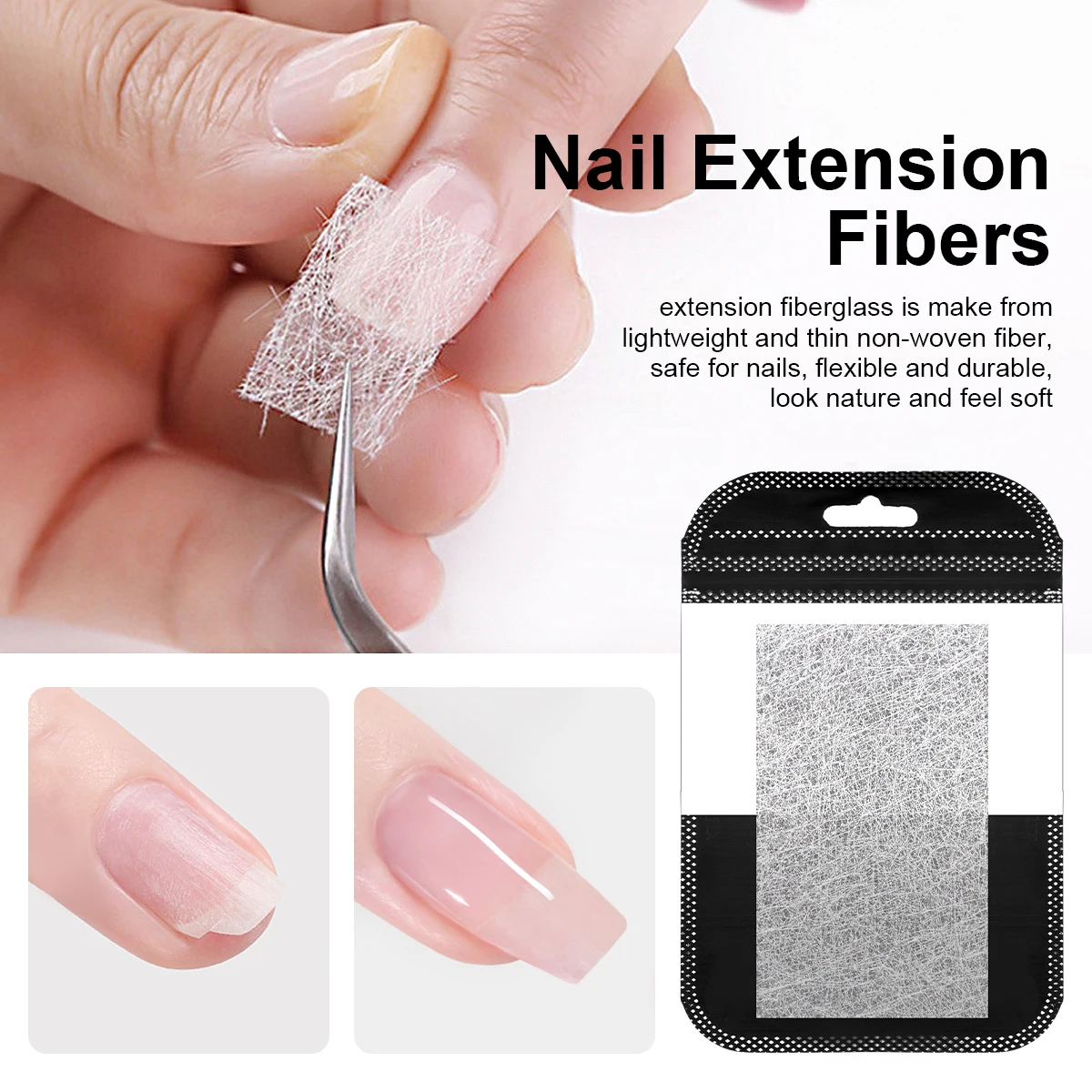 Nail Extension Fibers Gel Set Quick Nail Repair Constructed Adhesive Nail Care, Nail Fiber Rubber Base Gel Lasting Manicure Tool 2
