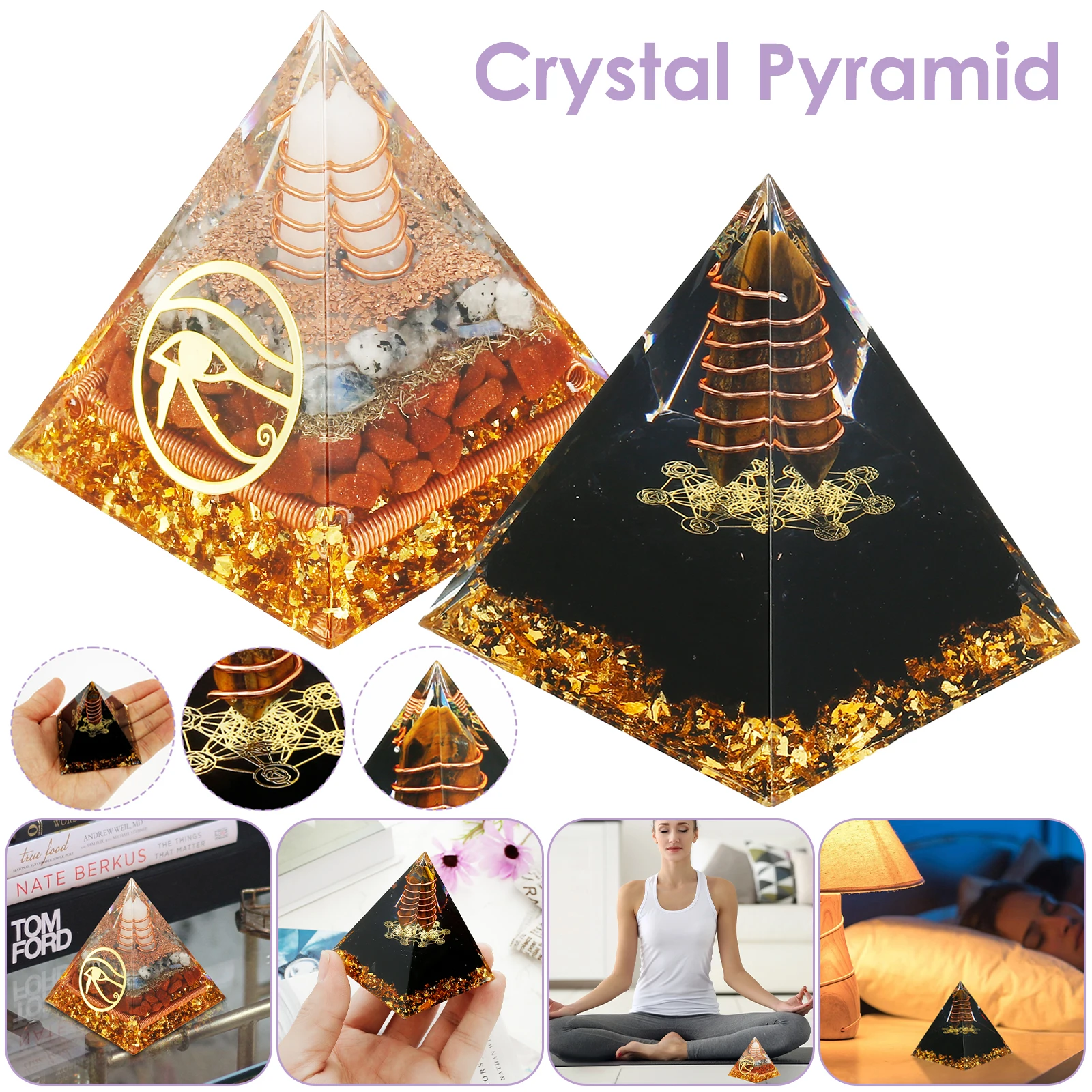Crystal Pyramid Reiki Energy Pyramid Decor Handmade Meditation Pyramid  Ornament Energy Protection Crystal Generator for Office - AliExpress, image size:1600x1600