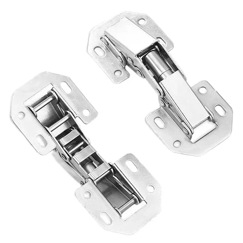 Door Hinges 4 Inch Cabinet Hinge with Screws 90 Degree No-Drilling Hole Cupboard Door Hydraulic Hinges Household Furniture Hardwares