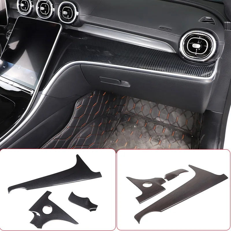 Carbon Fiber Interior Door Armrest Trim For Mercedes C-Class W206 2022-2023 (4-Piece Set, LHD)