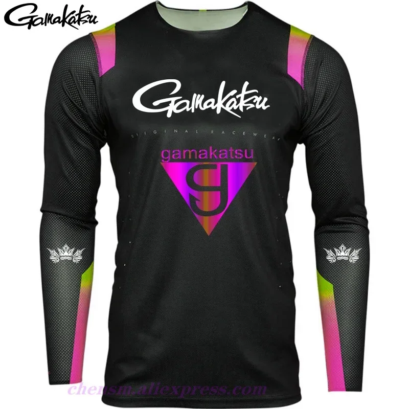 Gamakatsu 2025 전문 낚시 안티 uv 선 스크린 태양 보호 유니폼 낚시 셔츠 통기성 빠른 건조 낚시 의류