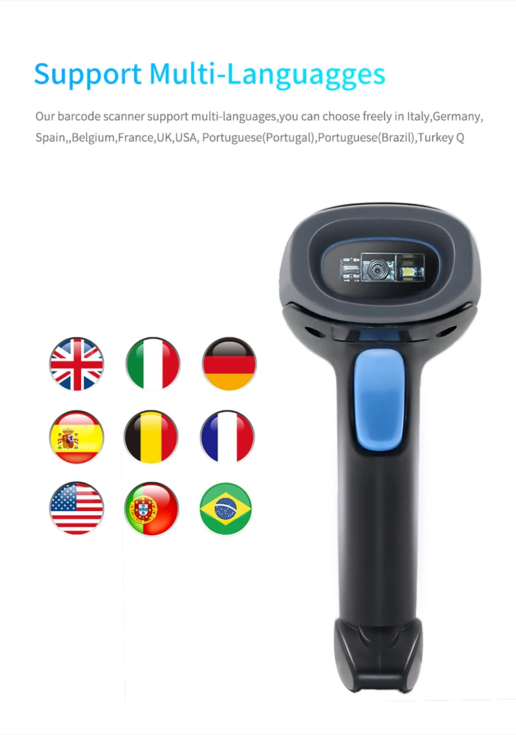 2D/1D Barcode Scanner QR Wired Handheld Data matrix PDF417 Bar code Reader USB high-speed for store supermarket phone payment 3d scanner