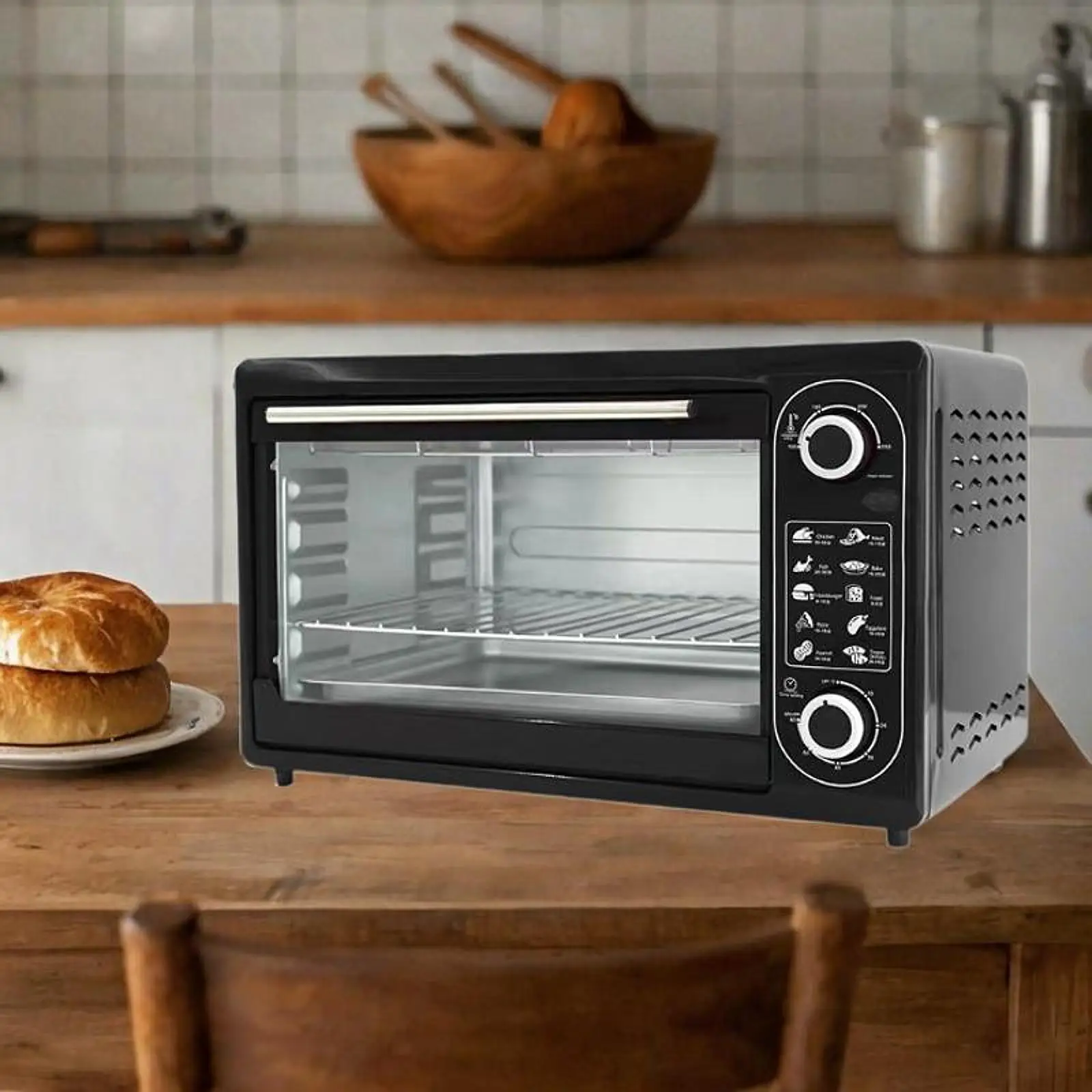 Toaster Oven 38L Kitchen Appliances Multifunctional Easy Clean Large Capacity Baking Electric Oven for Sausages Bread Pizza