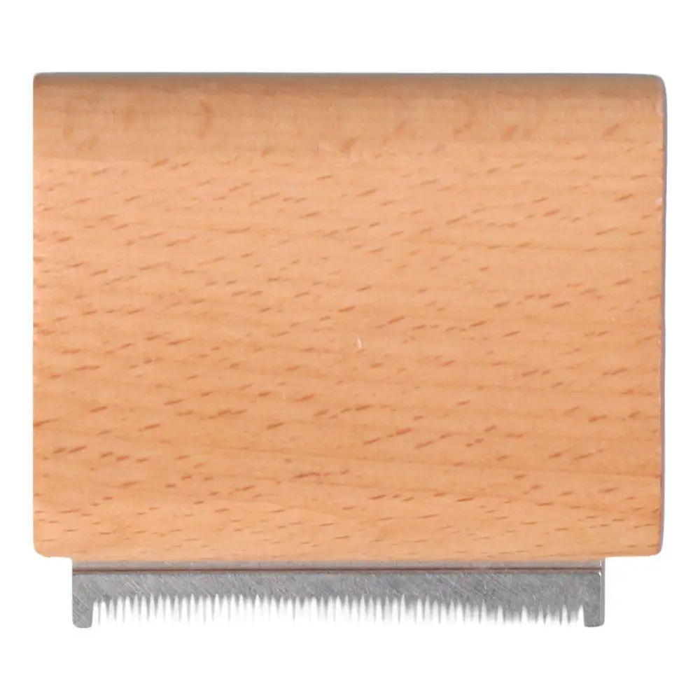 Multifunctional Stainless Steel Equestrian Hair Scraper 2.9*2.7 Inch Wood Color Hair Removal Needle Comb Horse Brush