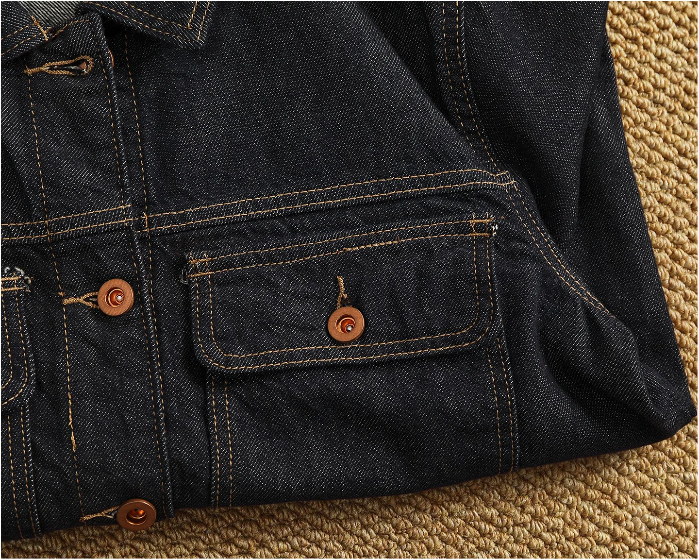 Spring New American Retro Heavyweight Solid Color Multiple Pockets Denim Jacket Men's Fashion Washed Loose Leisure Outerwear