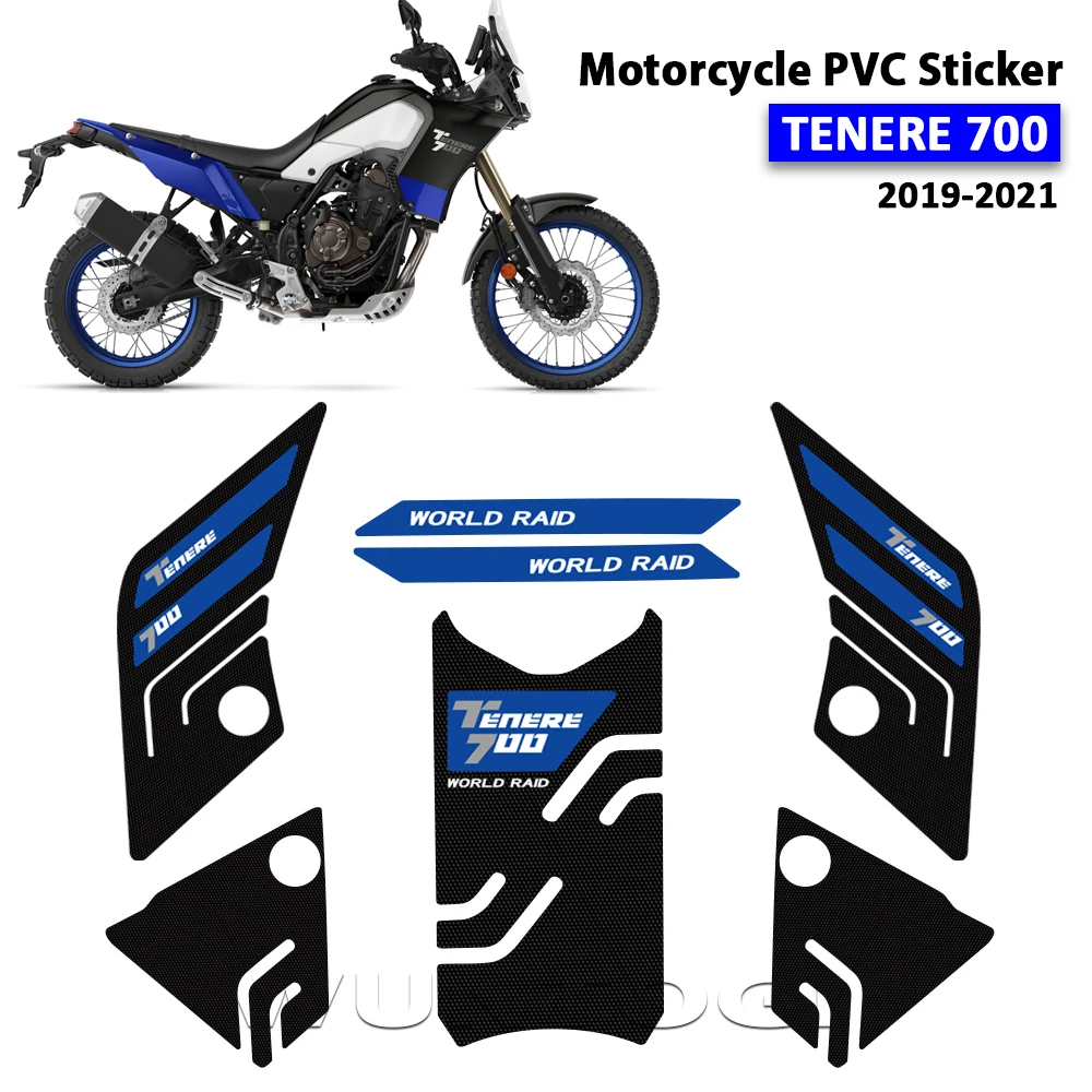 TENERE 700 Fuel Tank Protection Sticker PVC Decal For YAMAHA Tenere 700 Stickers Motorcycle Anti-scratch Tank Decals 2019-2021