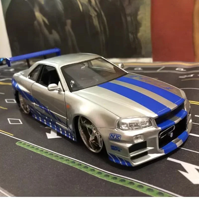 

1:24 Scale Fast And Furious Gtr-R34 Nissan Skyline Mosquito Car Alloy Metal Diecast Model Toys Vehicles Children'S Gifts