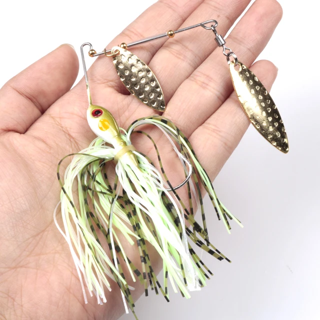 4pcs/lot Fishing Lure Spinnerbait 13g-19g Double Metal Willow Blades  Silicone Skirt Spinner Fishing Lures Bait Tackle - AliExpress