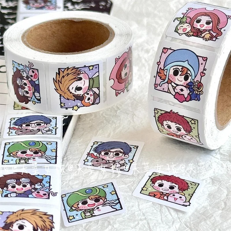 

Digimon Adventure roll stickers cartoon animation high-value ins creative decoration hand account stickers sealing stickers tape