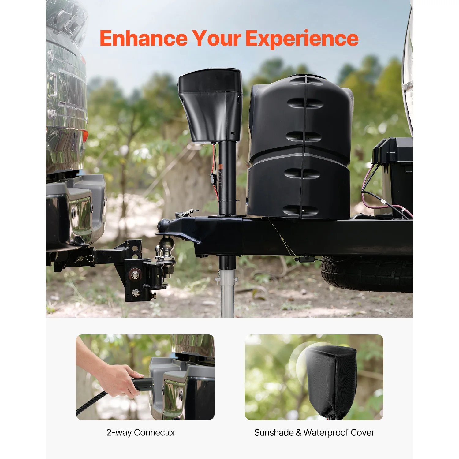 SucceBuy 5000Lbs Electric Trailer Jack RVs Power Tongue Jack with 2 Way Connector & Crank Handle 10"-28.3" Lift for Camper