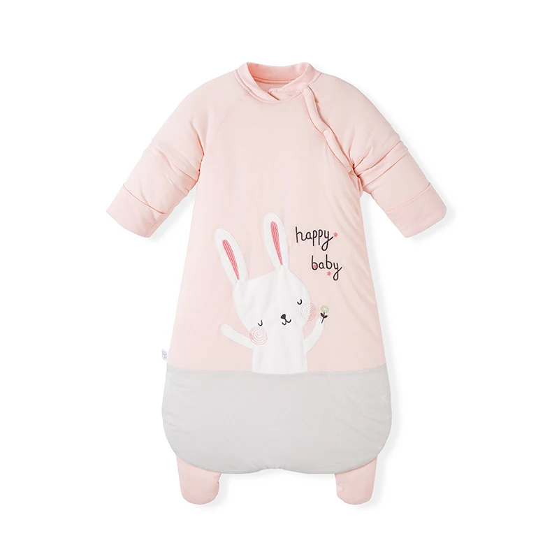 Sac de couchage pour bébé, manches détachables, pur coton, résistant aux coups de pied, pyjama