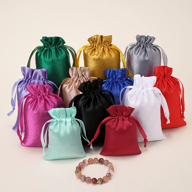 50 satin drawstring drawstring drawstring drawstring bags, colored Ding bags, colored Ding cloth bags, customizable logos 3