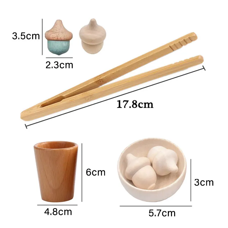 Wooden Montessori Clip Teaching Aid Toy Set for Kids Fine Motor Training