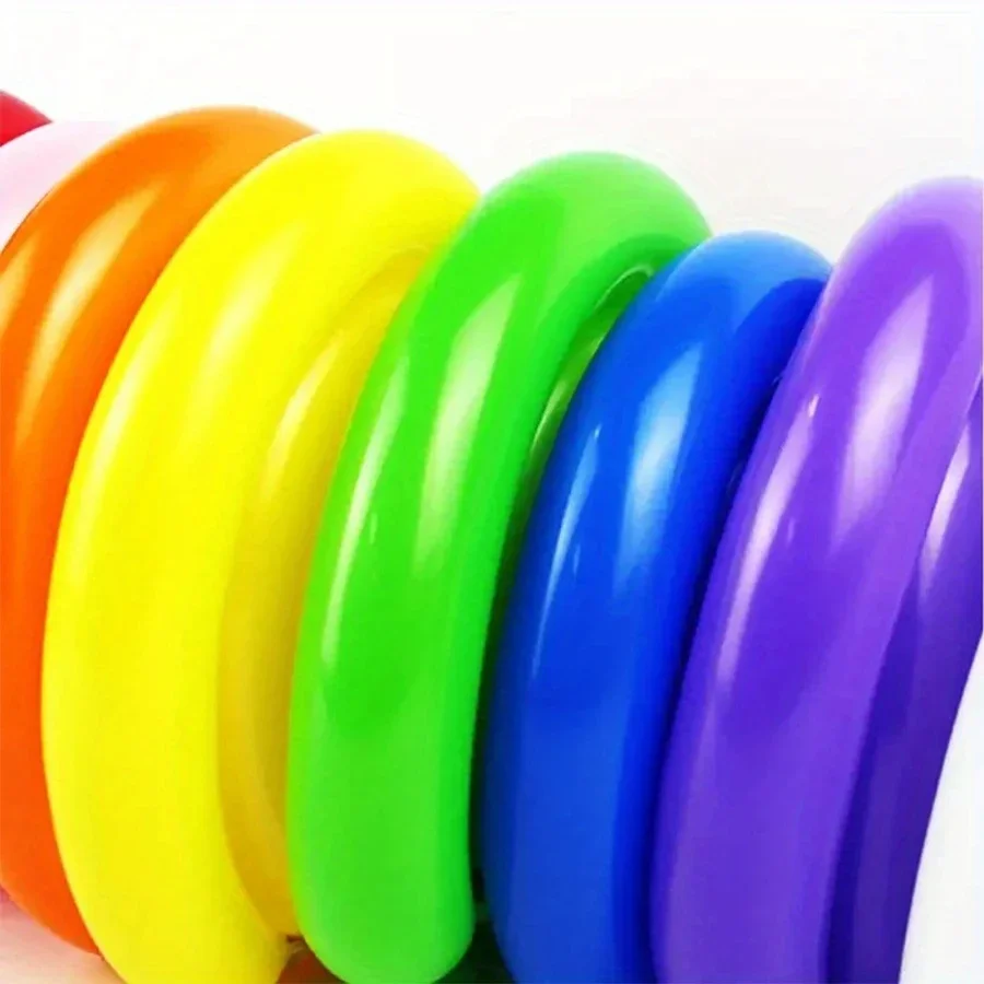 50pcs Balloon Long Strip Spiral Style Color Latex Gathering Party Birthday Wedding Decoration Balloon Design Inflator latex balloons