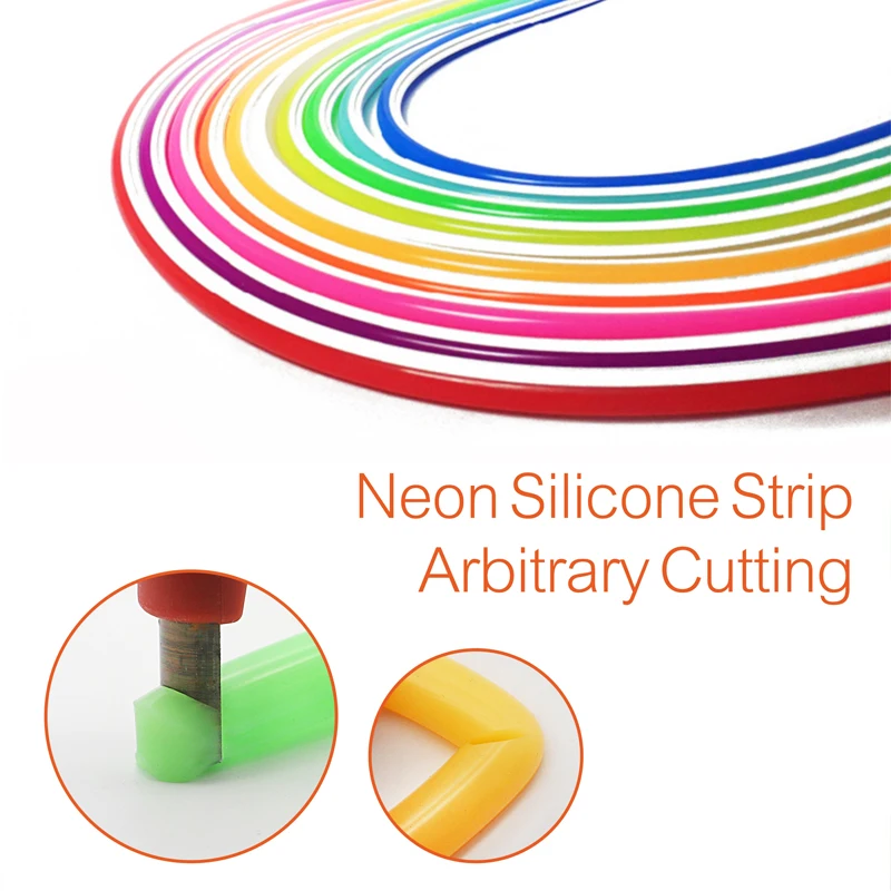 분할 LED 네온 라이트 라운드 직각 아크 커터 손 도구 칼 조각 칼 부드러운 실리콘 스트립 액세서리 목공 도구