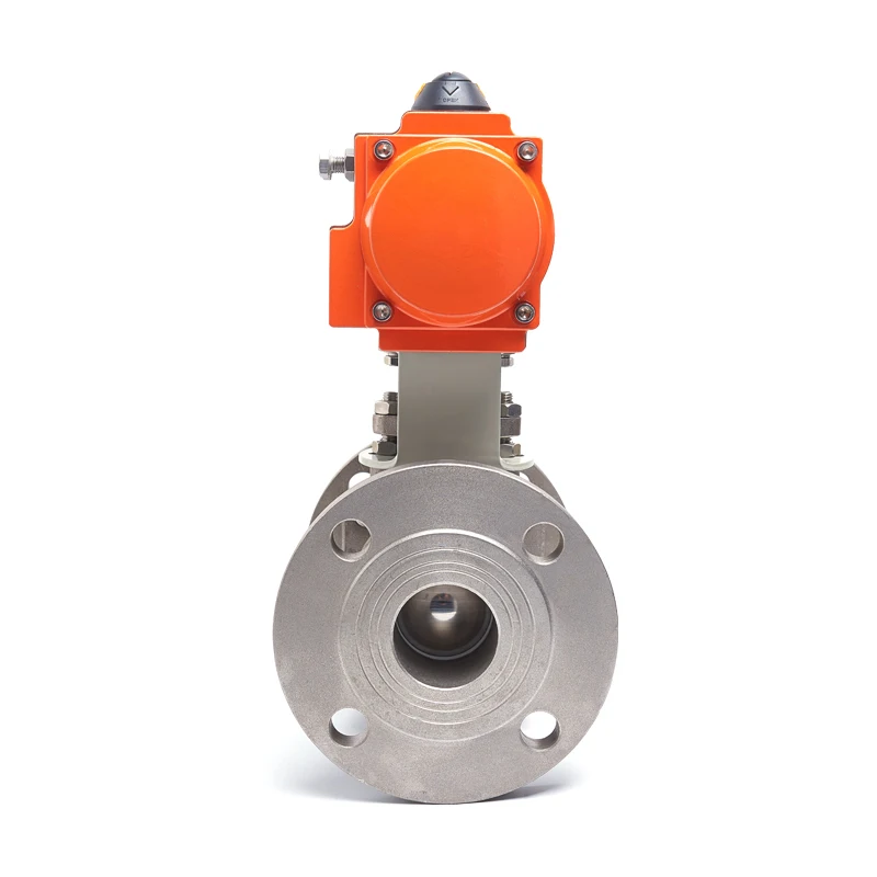 Valvola A Sfera Flangiata Pneumatica In Acciaio Inossidabile 1/4 Da 1-304 "Valvola A Sfera Flangiata A Vapore Ad Alta Temperatura Con Cilindro A Doppi