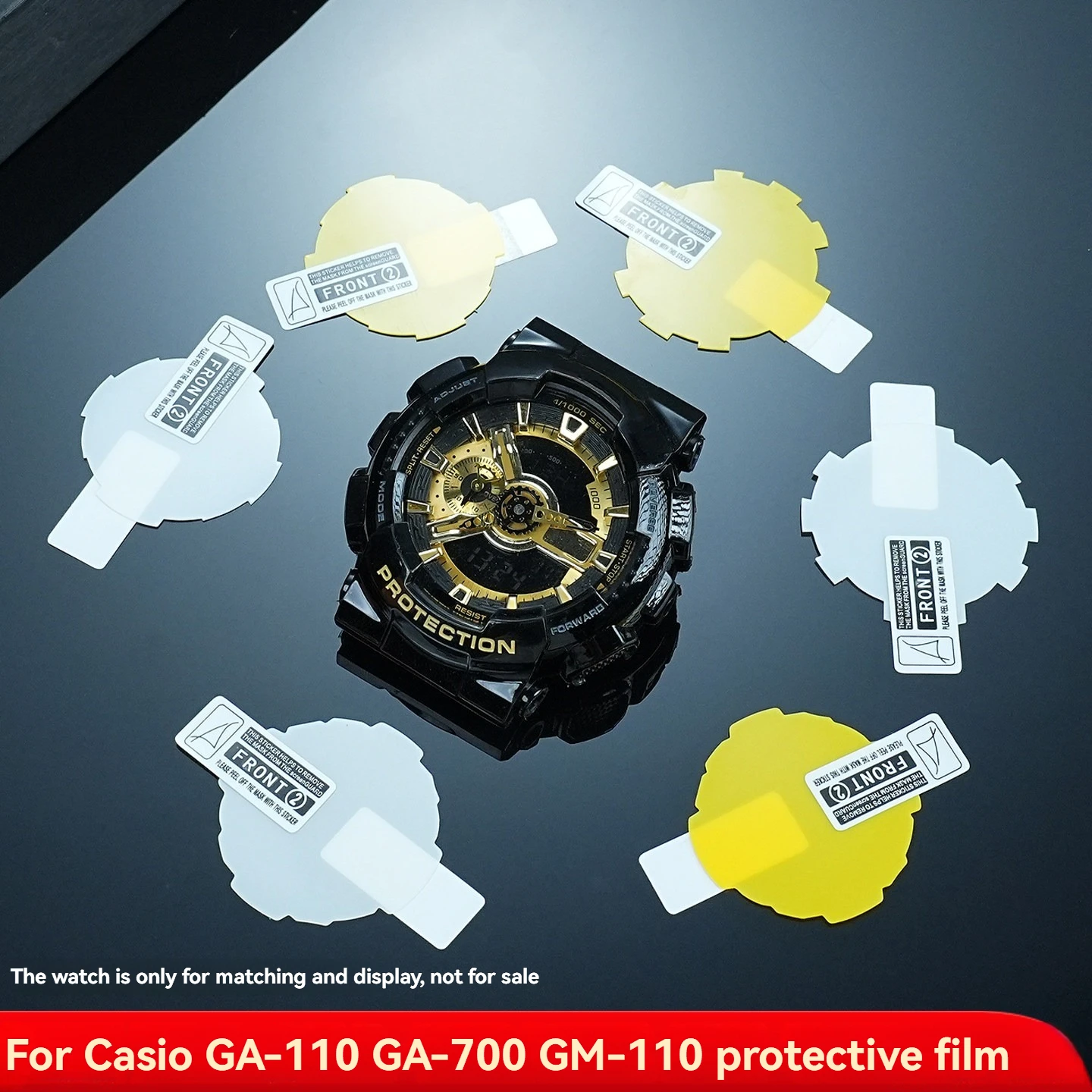 G-Shock용 보이지 않는 갑옷: GA-110/GA-700 시리즈용 강화 유리 화면 보호기 2팩, HD 투명 및 긁힘 방지 필름