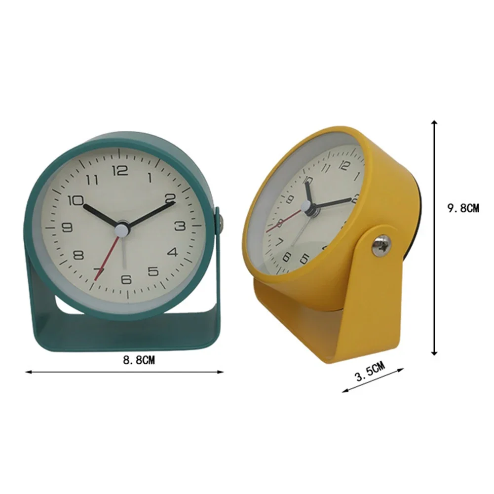 Alarm Clock Nordic Luxury Alarm Clock Mute Children's Student Desk Table Clock Bedroom Study Room Simple Frosted Metal Clock 6