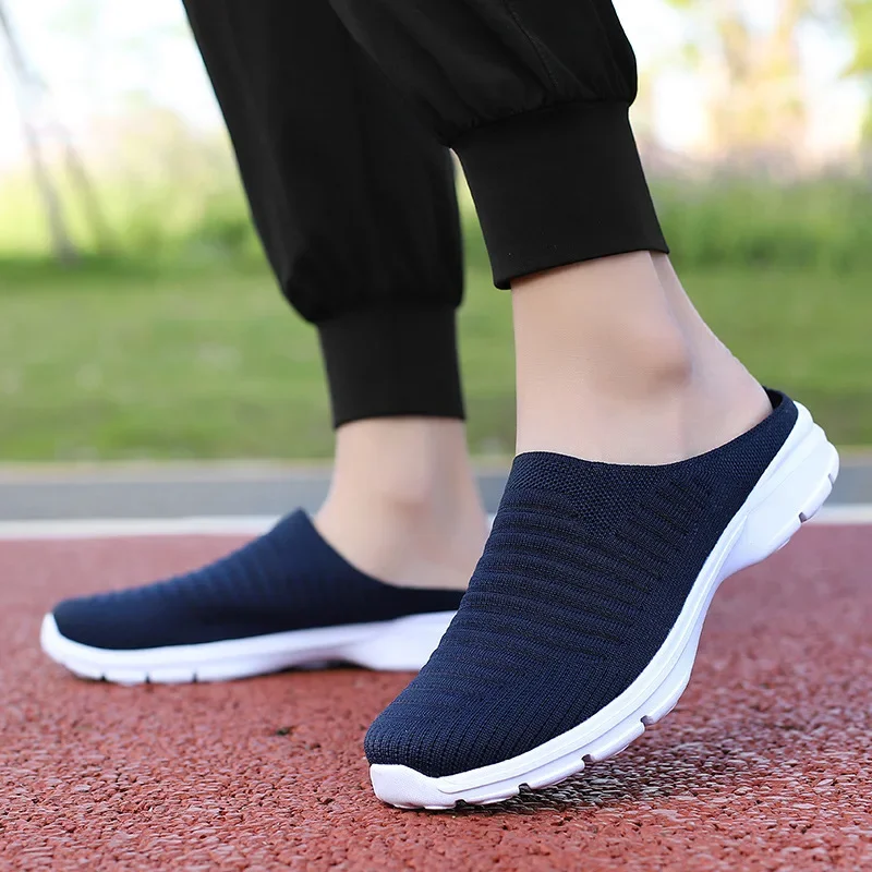 Men Summer Mesh Casual Shoes Breathable Half-pack Slippers Men Women Flat Fashion Walking Shoes Outdoor Men Luxury Sandals