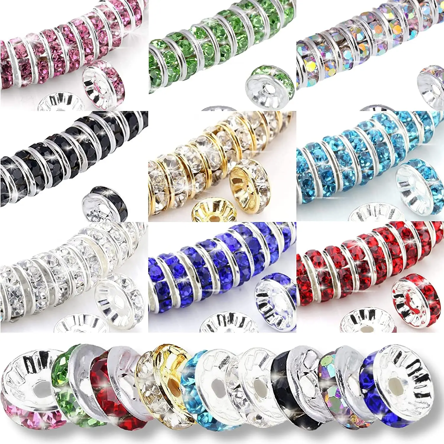 Gemengde Stijl Rhinestone Spacer Kralen Diverse Kleur Tsjechische Kristal Rondelle Spacers Sieraden Bevindingen Voor Maken Oorbellen Armbanden