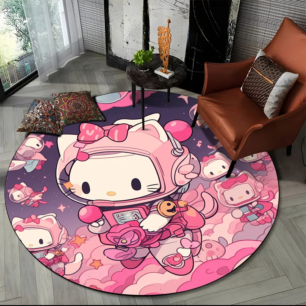 

26 видов, милый мультяшный ковер Hello Kitty Sanrio, круглый ковер для спальни, гостиной, украшения дивана, детский Декоративный Напольный коврик для домашних животных